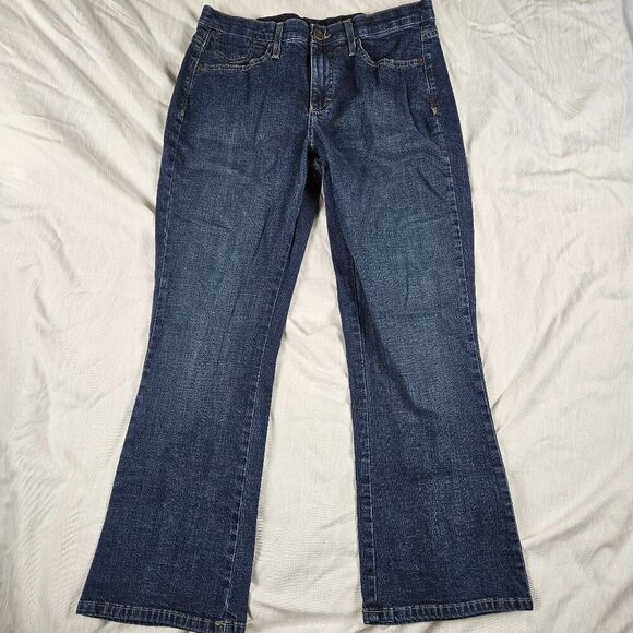 Womens 12P Lee Jeans Sz 12 Petite P Stretch Comfort Waist Short Boot Cut Stretch - Picture 1 of 8